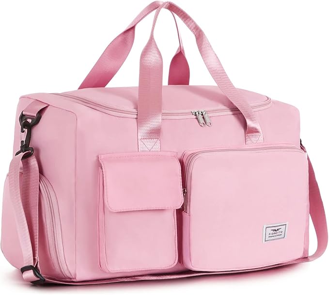 FIORETTO Women's Gym Duffle Bag with Shoes Compartment, 30L Capacity, Ideal for Travel, Gym, Sports, Duffel, Weekender