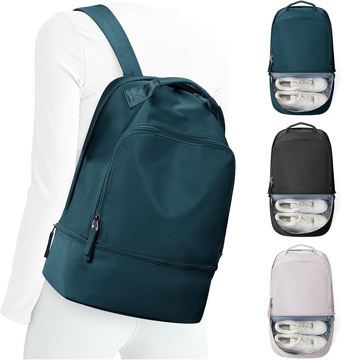 Gym Backpack for Women, Gym Bag with Shoe Compartment, Water Resistant Lightweight Sports Yoga Travel Backpack with Wet Pocket,Cheer Backpack,Blue