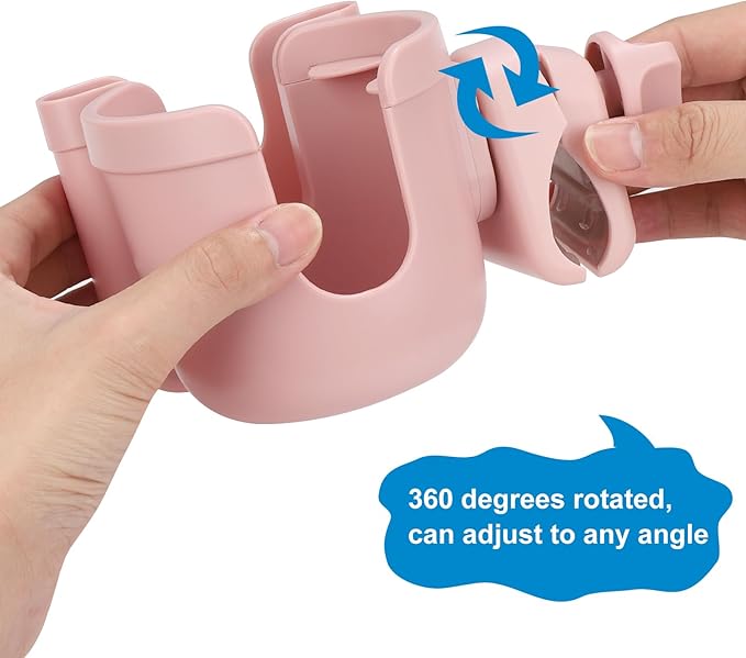 Accmor Stroller Cup Holder with Phone Holder, Bike Cup Holder, Universal Cup Holder for Uppababy Nuna Doona Strollers, 2-in-1 Cup Phone Holder for Stroller Bike Wheelchair Walker Accessory