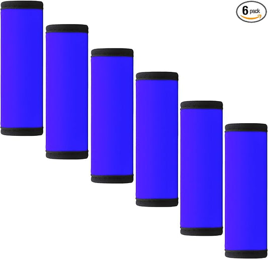 Luggage Handle Wrap 6 Pack-Neoprene Luggage Handle Wraps for Suitcase/Beach Bag/Backpacks Bright Suitcase Identifiers Travel Accessories for Airplane (Blue)
