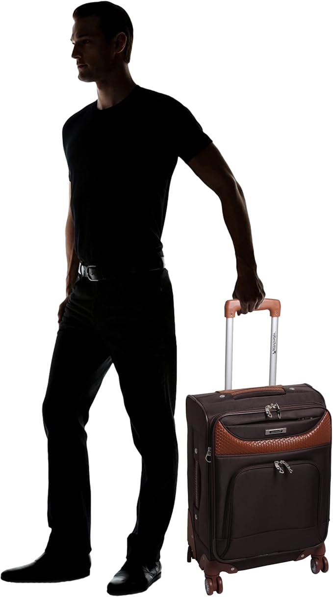 Pathfinder Carry-On Luggage with Spinner Wheels Softside Expandable 20-In Suitcase