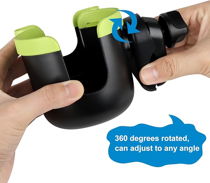 Accmor Stroller Cup Holder with Phone Holder, Bike Cup Holder, Universal Cup Holder for Uppababy Nuna Doona Strollers, 2-in-1 Cup Phone Holder for Stroller Bike Wheelchair Walker Accessory