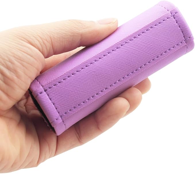 Luggage Handle Wrap 5 Pack-Leather Luggage Handle Wraps for Suitcase/Handbag/Duffel Bag/Car Bright Luggage Identfier/Handle Covers/Grips Luggage Accessories for Travel 3.0 (Violet)