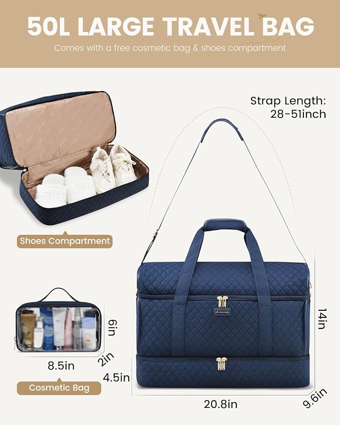 LOVEVOOK Large Travel Duffle Bag, Weekender Bags for Women With Shoe Compartment, Overnight Hospital Bag For Women Labor Delivery, Carry on Bag Personal Item Travel Bag, Yoga Gym Duffel Bag