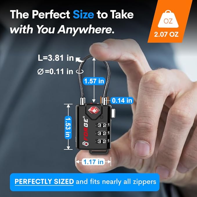 Open Alert TSA Approved Luggage Locks, 6 Pack, Easy Read Dials with Alloy Body.