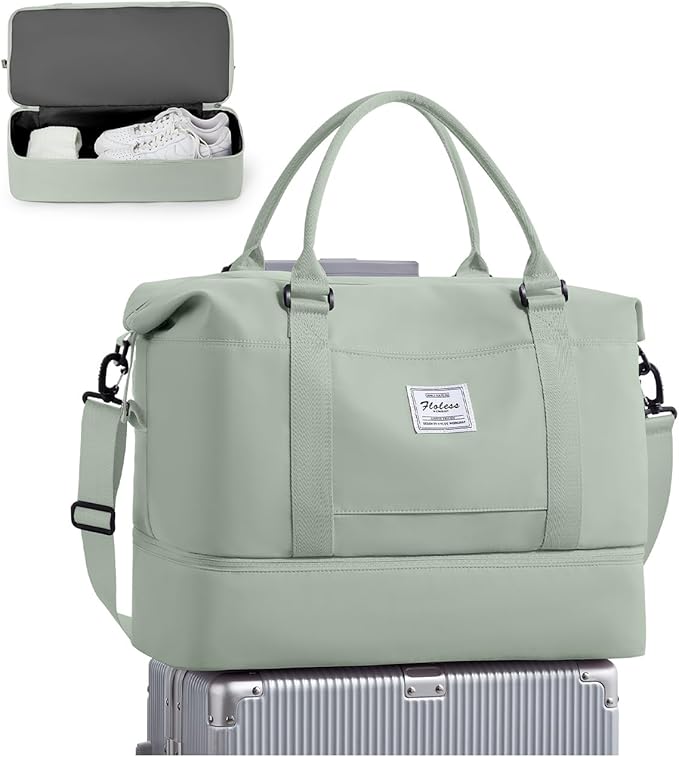 Travel Duffel Bag, Sports Tote Gym Bag, Shoulder Weekender Overnight Bag for Women