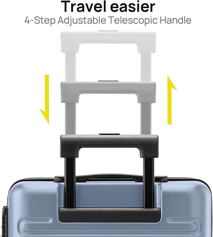 NINETYGO Large Checked Luggage 28 Inch, Checking In Luggage with Smooth Double Spinner Wheels, Hard Shell PC+ABS Suitcase, Lightweight Travel Luggage, TSA Approved (Blue, Andes)