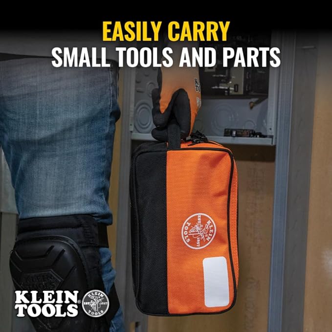 Klein Tools Tool Pouch, Dual Compartments, Heavy-Duty Tool Bag Organizer, Multipurpose Bag