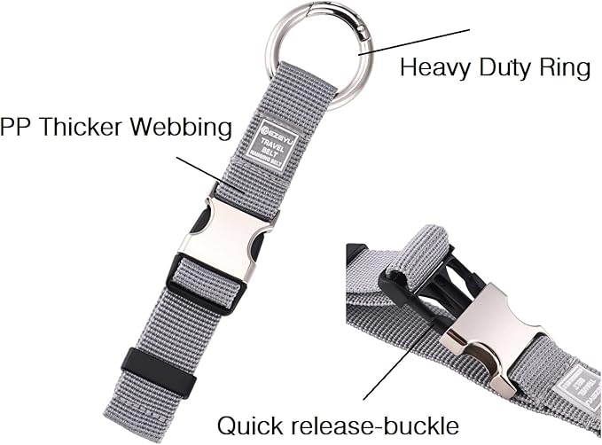 3PCS Heavy Duty Add a Bag Luggage Straps Jacket Gripper 3PCS Luggage Tag Suitcase TravelTags with Name ID Card,Carry-on Luggage Belt Baggage Suitcase Straps Belts Travel Accessories(Grey)