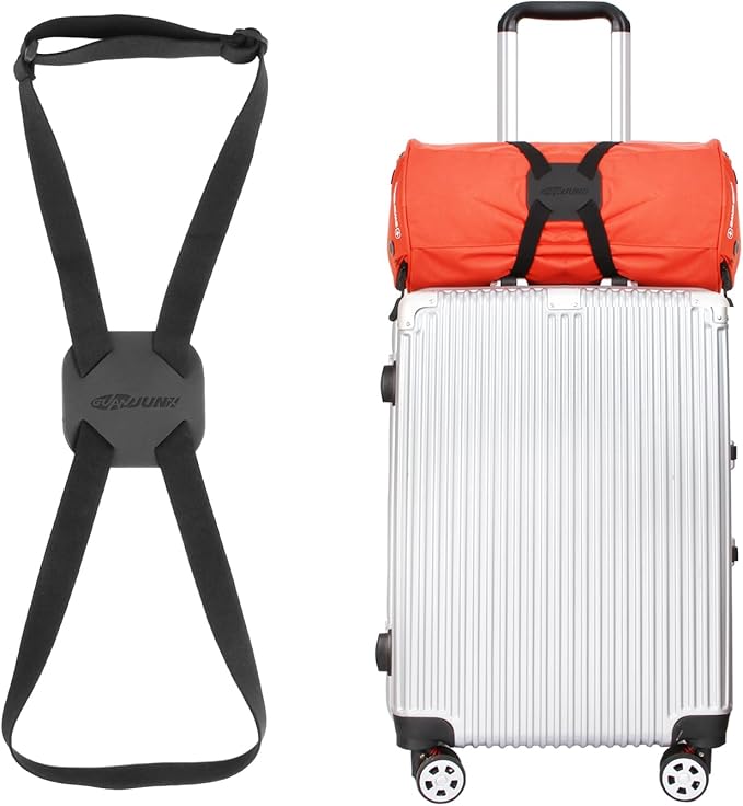 Luggage Straps Bag Bungees for Add a Bag Easy to Travel Suitcase Elastic Strap Belt (Black, M-Black)