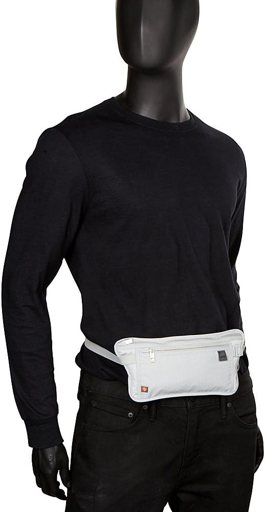 Lewis N. Clark Travel Money Belt Pouch, Slim RFID Blocking Anti Theft Waist Stash Pouches for Cash, Cards and Passport Holder
