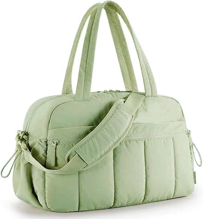 Mini Gym Bag for Women Girls, Crossbody Tote Bag with Wet Pocket, Water Resistant Travel Duffle Bag, Dance Workout Sport Bag, Pink (Mint Green, M)
