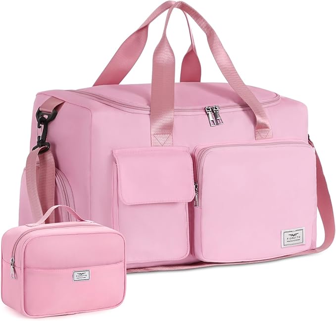 FIORETTO Women's Gym Duffle Bag with Shoes Compartment, 30L Capacity, Ideal for Travel, Gym, Sports, Duffel, Weekender