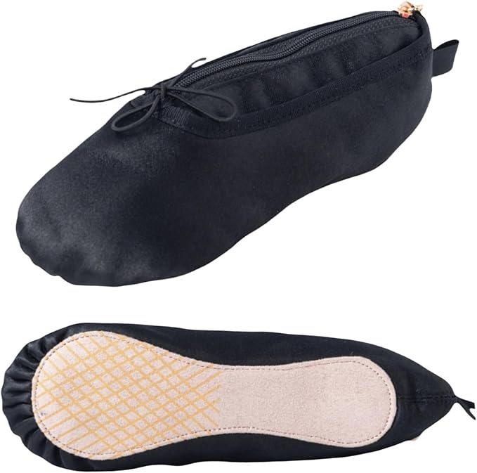 Ballet Dance Shoe Makeup Bag For Little Girls, Ballerina Slipper Makeup Pouch Bag, Ballet Pointe Shoes Gifts (Black)