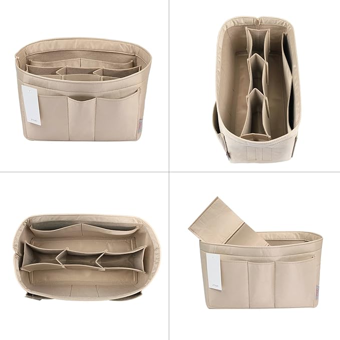ZTUJO Purse Organizer Insert, Felt Bag Organizer For Handbag Purse Organizer,13 Colors, 6 Size (X-Large, Silky Beige)