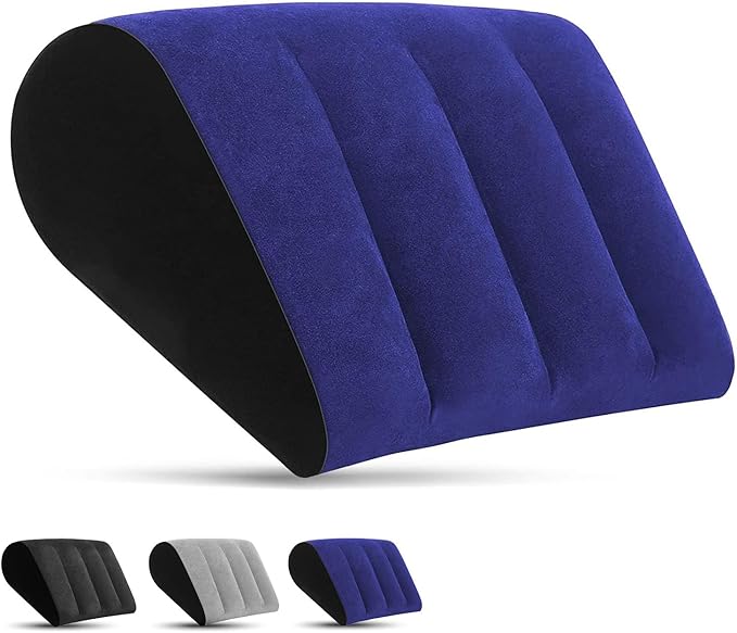 Portable Inflatable Wedge Pillow for Traveling - Wedge Pillow for Sleeping,30s Blow Up Small Inflatable Wedge Body Positioner,Lightweight Bed/Leg/Hip/Ankle Elevation Pillows,Under Knee Pillow,Blue