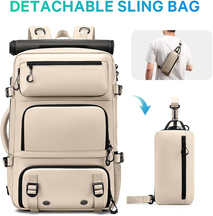 FUTURE AESTHEICS Travel backpack Carry-on Travel Backpack For Women Men Flight Approved Business Weekender Overnight Waterproof Daypack (off-white)