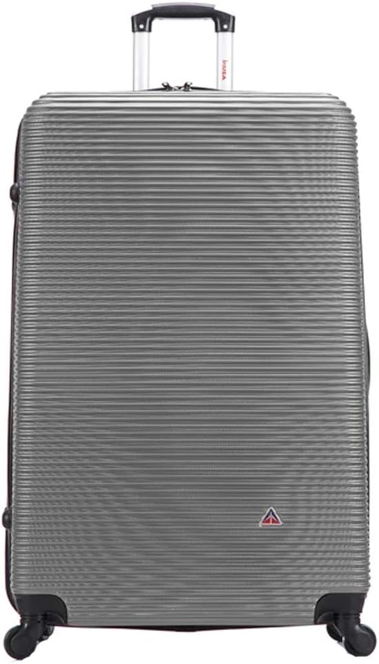 InUSA ROYAL Hardside Spinner Luggage with Ergonomic Handles | Spacious Travel Suitcase with Four Spinner Wheels and Studs | 32 Inch Extra Large Spinner Luggage | Silver