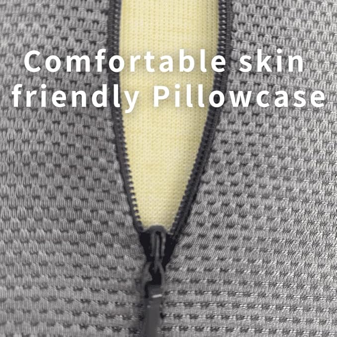 Bespilow Cervical Neck Traction Pillow for Pain Relief - 30 Min Daily Stretcher & Relaxer - Dual-Layer Memory Foam Neck Roll for Back Sleeping - Small Orthopedic Bolster with Cooling Cover