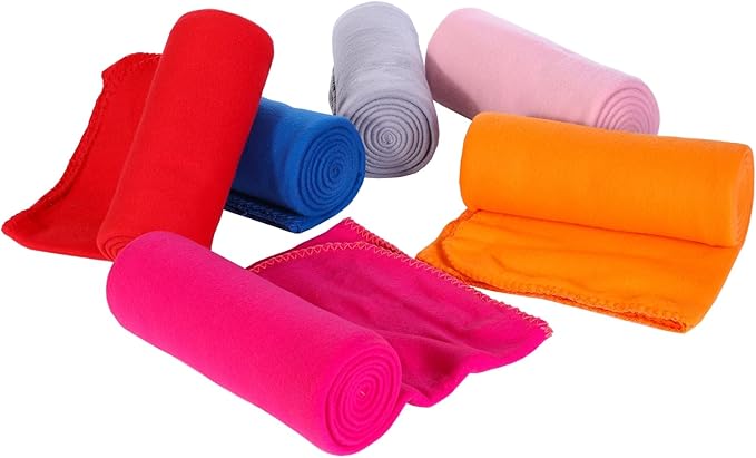 CAI TENG Fleece Throw Blanket Bulk Blankets for Couch Bed 50x60 inch 6 Pack Kids Blanket Throws Fleece Fabric Soft Cozy Travel Blankets Lightweight Small Throws Wedding Gifts Multicolor Neon