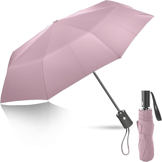Travel Compact Umbrella, Folding Travel Umbrella for Rain and Shine Small, Windproof Automatic Open/Close, Portable Umbrellas