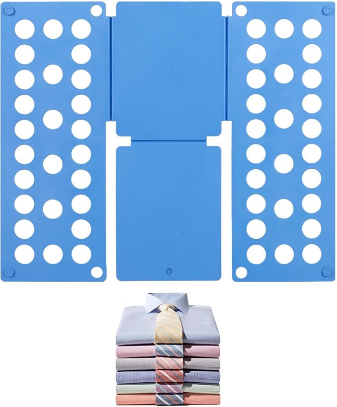 Shirt Folding Board,Small Size Clothes Folder Board Foldable Tool for Easy and Fast Folding (Blue)