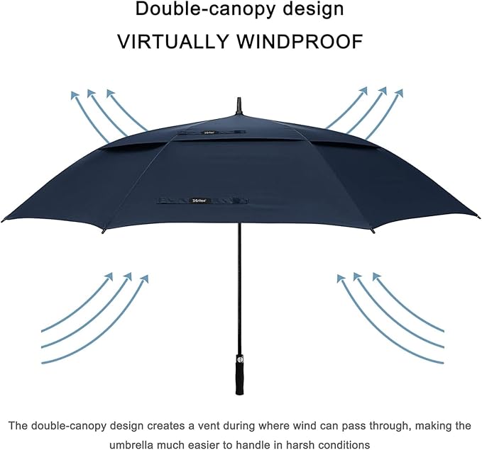 G4Free 47/54/62/68/72 Inch Automatic Open Golf Umbrella Oversize Extra Large Double Canopy Vented Windproof Waterproof Stick Umbrellas