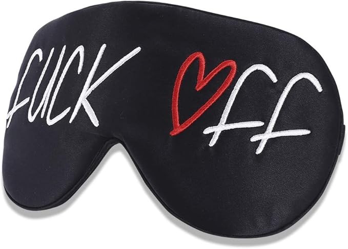 ALASKA BEAR Natural Silk Sleep Mask, Blindfold, Super Smooth Eye Mask with Classy Embroidery(Funny) Off