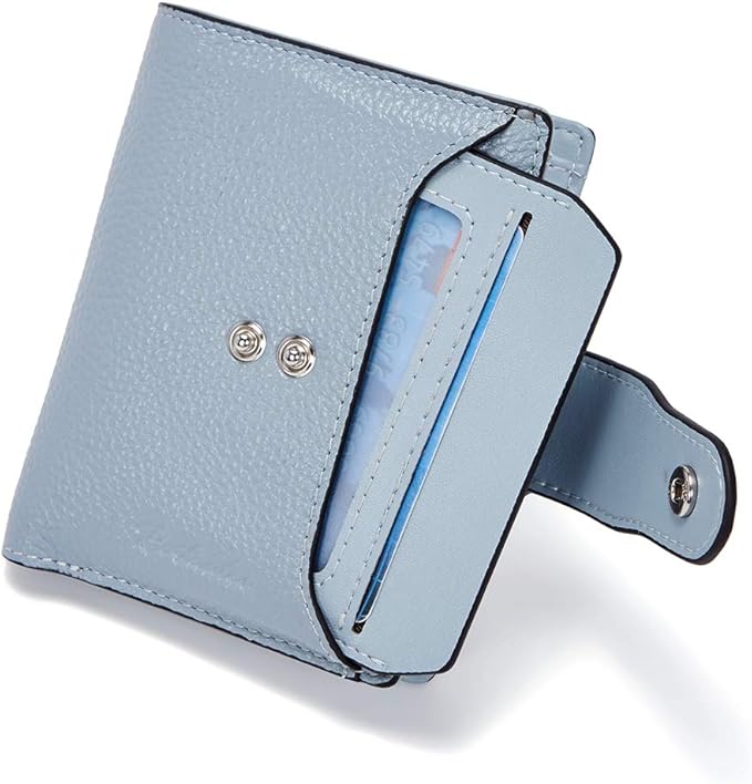 BOSTANTEN Women Leather Wallet RFID Blocking Small Bifold Zipper Pocket Wallet Card Case Purse with ID Window