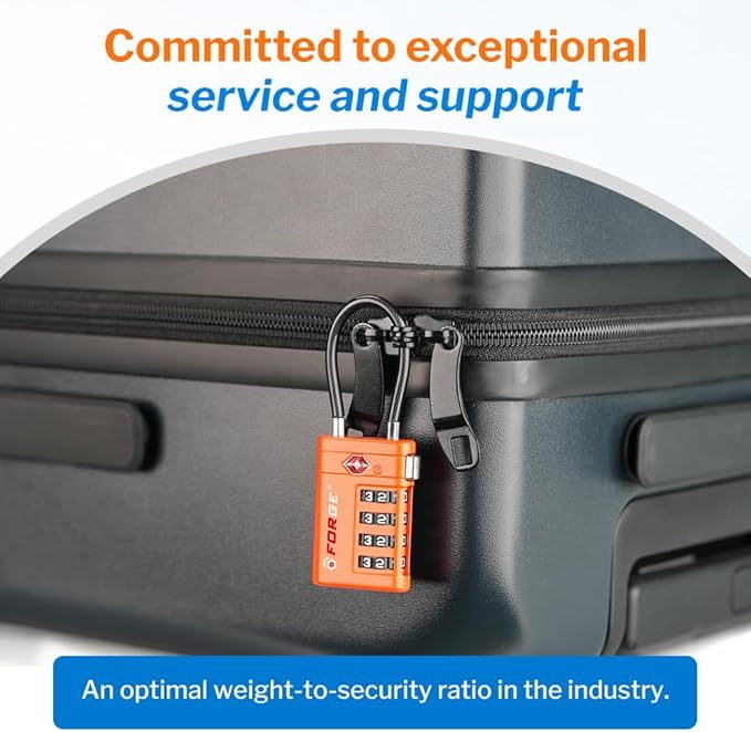 Forge TSA Approved Luggage Locks 4 Digit Combination TSA Travel Locks with TSA008, Open Alert Indicator, Zinc Alloy Body for Luggage, Suitcase, Backpack, and More.4 Colors 4 Locks with Pink.