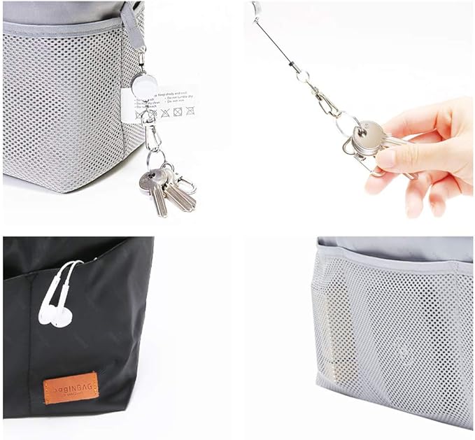 iN. Purse Organizer Insert with zipper Nylon fabric for women Handbags & Totebag, black, Medium: 15.7"(Top)/12.2"(Bottom) L × 4.7" W × 8.3" H