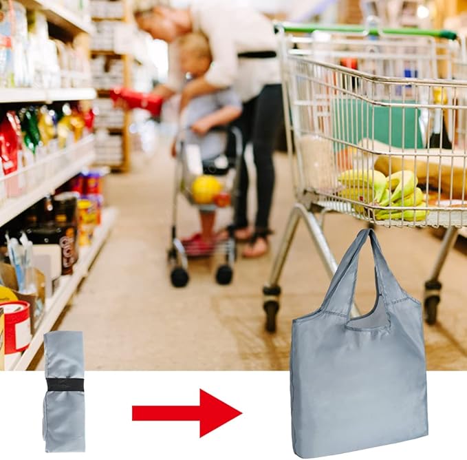 Aricsen 20 Pack Durable Colorful Folding Reusable Grocery Bags Handles Bulk Strong, Colored Eco Friendly Shopping Foldable Kitchen Large Washable Pocket Nylon, Polyester Color Cloth Fabric | 20 Pack, Durable, Folding, Reusable, Handles, Bulk