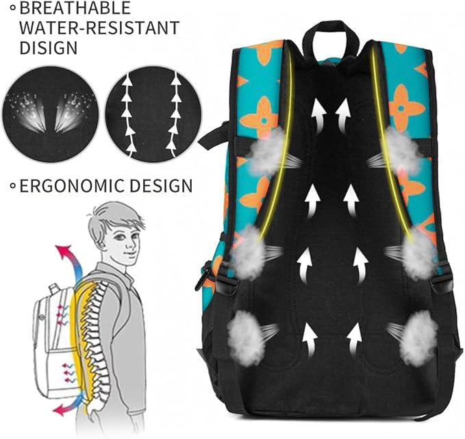 rickyh style School Backpack Travel Bag for Men & Women Lightweight College Back Pack with Laptop Compartmen