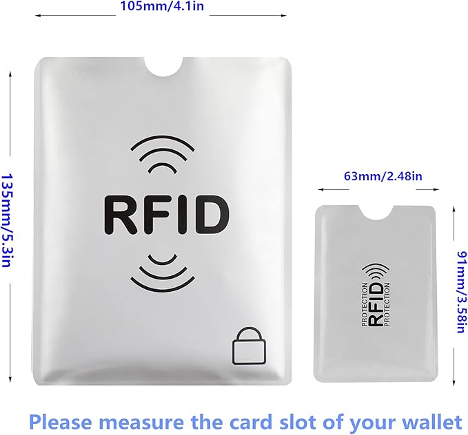 Luumxai 16 RFID Blocking Sleeves Set (10 Credit Card Holders & 4 Passport Protectors) Identity Theft Protection Secure Sleeves Set.Waterproof aluminum foil slim Design easily into your Wallet