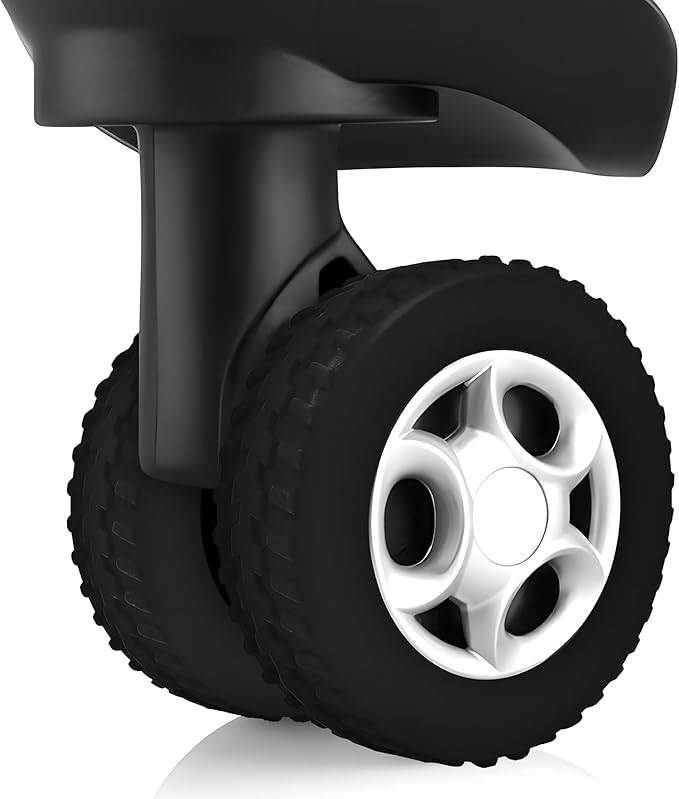 (8 Pack) Silicone Luggage Wheel Covers for 8-Spinner Wheel Suitcases, Mute & Shock Absorption Protector, Wear-Resistant & Noise-Reducing, Perfect for Travel (Black)