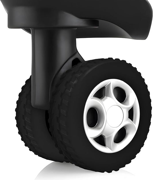 (8 Pack) Silicone Luggage Wheel Covers for 8-Spinner Wheel Suitcases, Mute & Shock Absorption Protector, Wear-Resistant & Noise-Reducing, Perfect for Travel (Black)