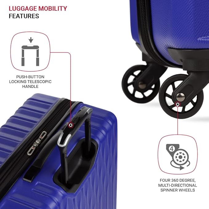 SwissGear 8018 Expandable Luggage, Hard Shell Large Luggage with Spinner Wheels