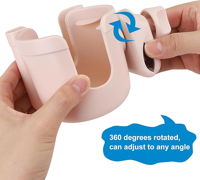 Accmor Stroller Cup Holder with Phone Holder, Bike Cup Holder, Universal Cup Holder for Uppababy Nuna Doona Strollers, 2-in-1 Cup Phone Holder for Stroller Bike Wheelchair Walker Accessory