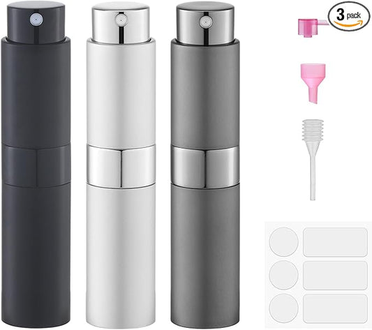 Perfume Atomizer Travel Bottle Refillable: Cologne Sprayer Portable for Men - Mini Spray Empty for Refill - 8ml Small Size Grey