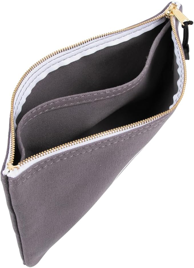 Klein Tools 55578 Zipper Bag with Divider, No. 10 Canvas, 7-Inch x 12-1/2-Inch Heavy Duty Tool Bag Organizer, Multipurpose for Tools to Crafts