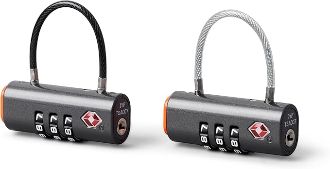 Bellroy Travel Lock Duo (Set of 2 TSA Luggage Locks with Flexible Fit and Combination Function) - Graphite