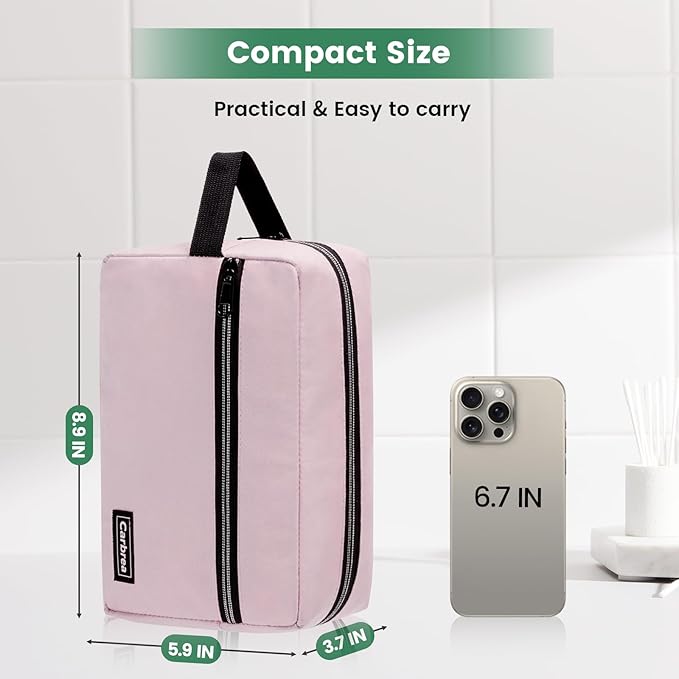 Toiletry Bag for Women - Makeup bag Small Pouch for Toiletries, Cosmetics, Accessories, Gifts, Travel Organizer - Pink