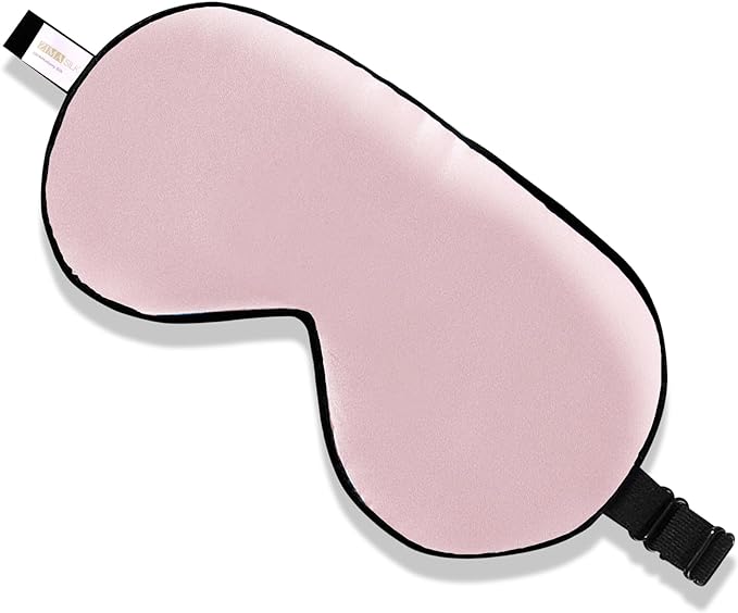 ZIMASILK 100% Mulberry Silk Sleep Mask with Adjustable Strap, Super-Smooth Soft Natural Silk Eye Mask for Sleep, Multiple Color Options (Pink)