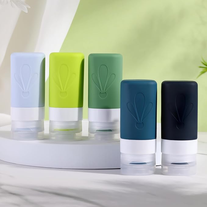 INSFIT Travel Bottles for Toiletries, TSA Approved 2oz Travel Size Toiletries, BPA Free Leak Proof Squeezable Silicone Tubes Travel Essentials for Shampoo Conditioner Lotion Soap