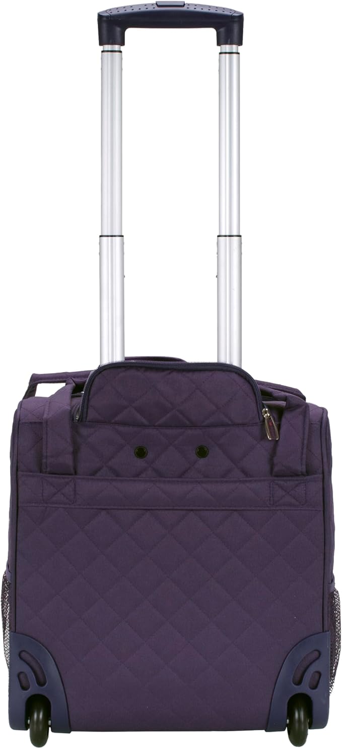 Rockland Melrose Upright Wheeled Underseater Carry-On Luggage, Purple, 15-Inch