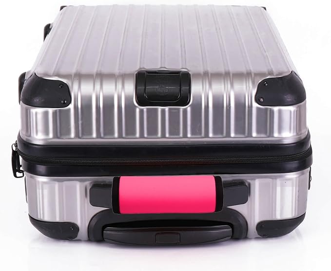 Luggage Handle Wrap 2 Pack Luggage Handle Wraps for Suitcase Bright Neoprene Luggage Handle Covers/Extender/Identifiers-Travel Accessories Must Haves (Pink-2 Pack)