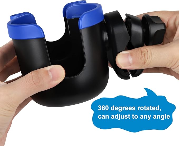 Accmor Stroller Cup Holder with Phone Holder, Bike Cup Holder, Universal Cup Holder for Uppababy Nuna Doona Strollers, 2-in-1 Cup Phone Holder for Stroller Bike Wheelchair Walker Accessory