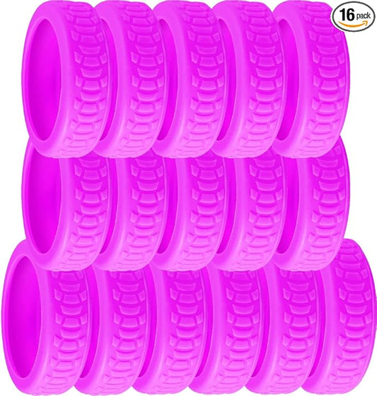 16 Pcs Luggage Wheel Covers Silicone Luggage Wheel Protector Suitcase Wheel Covers for Luggage Wheels Replacement Office Chair Caster (CC_PUR)