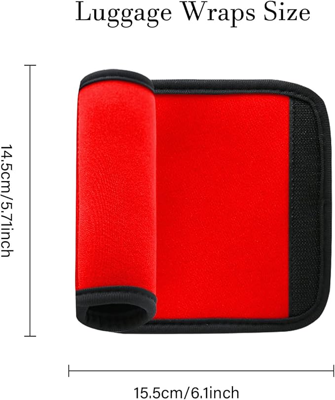 2 Pack Luggage Handle Wraps for Luggage Suitcase Travel Bags (Red)