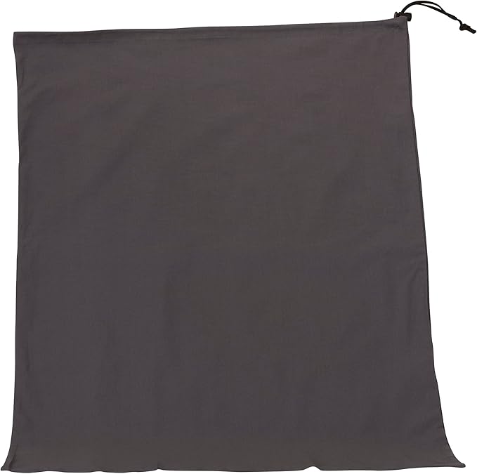 Household Essentials Cotton Laundry Bag, Large, 100% Cotton, Drawstring Top with Cord Lock, Machine Washable, 3 to 4 Load Capacity, Versatile and Compact, Breathable, Foldable, Gray